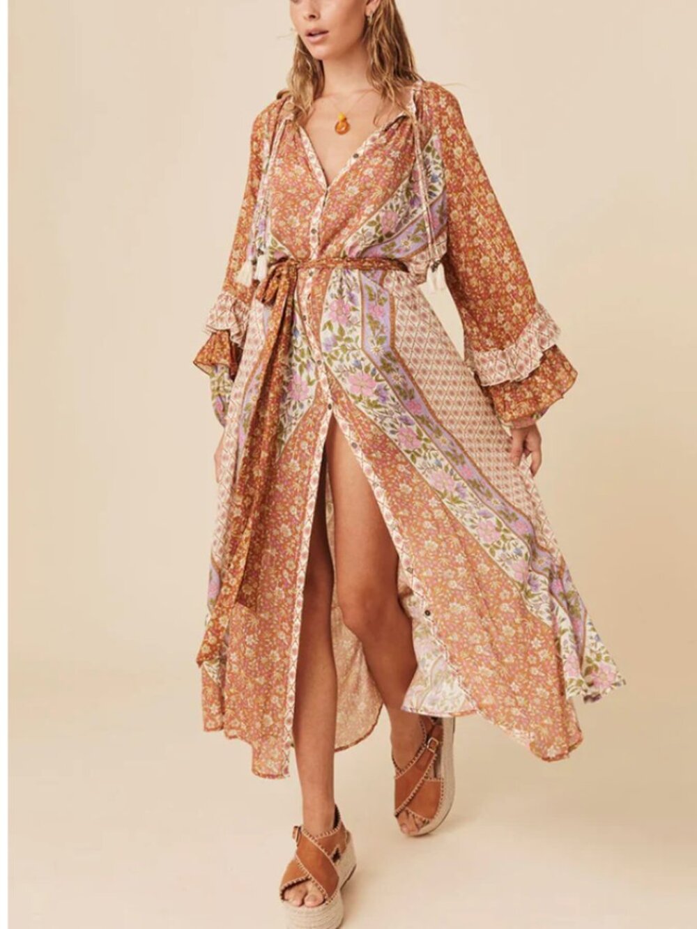 ✨ Spell & The Gypsy Collective Sienna Gown in Clay ✨ Small - Picture 3 of 16